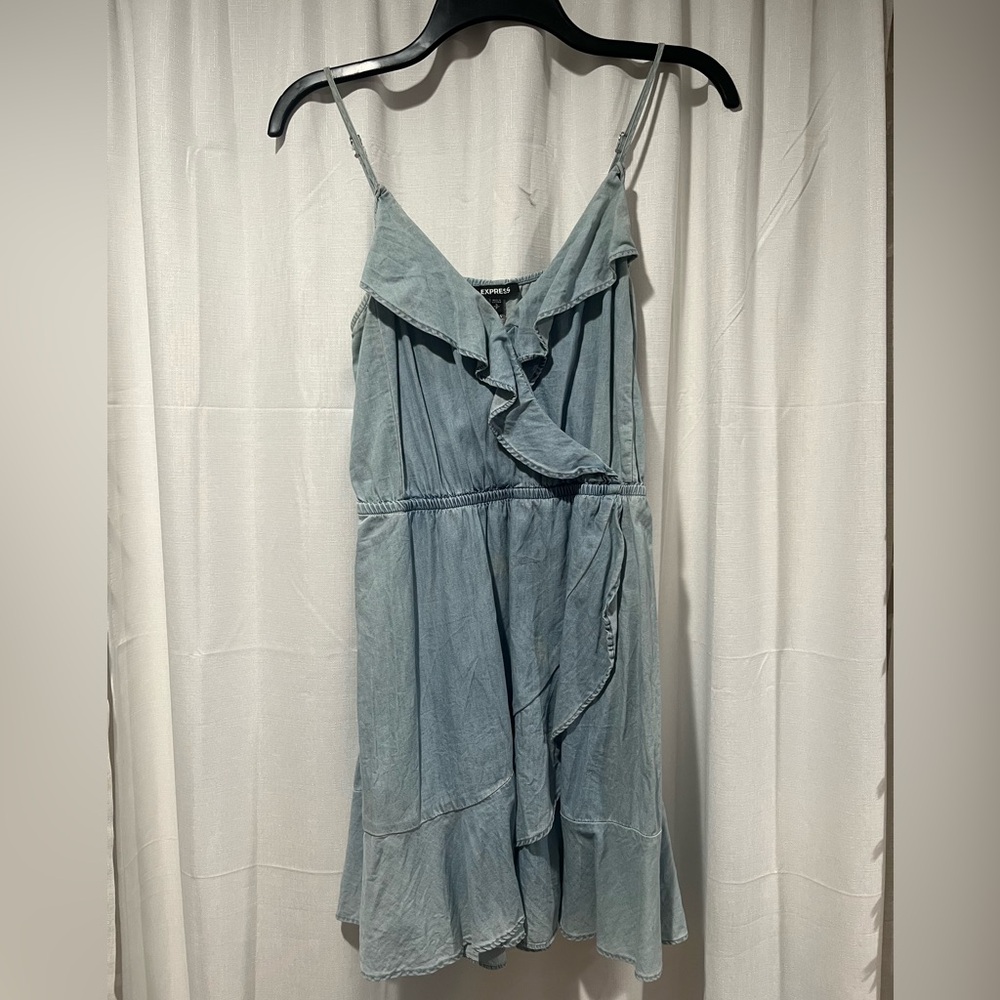 Express Faded Denim Dress - Size Small